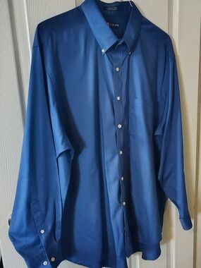 Chaps Men's Deep Blue Button-Down Dress Shirt